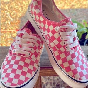 VAN AUTHENTIC- CHECKERBOARD PINK TRUE WHITE